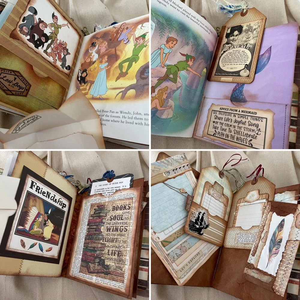 Junk Journal Peter Pan Little Golden Book | 2 Signature Art Journal